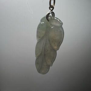 Grade A jade pendant with 14K clasp
